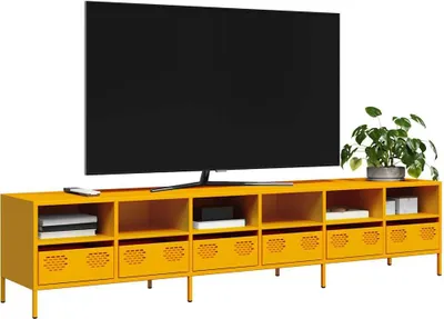 Produktbild von Möbel TV-Schrank Senfgelb 202x39x43,5 cm Kaltgewalzter Stahl - TV-Schränke &54714