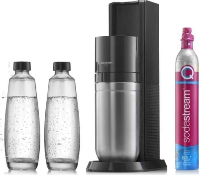 Zdjęcie produktu dla Maszyna do Soda SODASTREAM DUO Noire, 2 szklane karafki 1L, Nabój CO2 60L