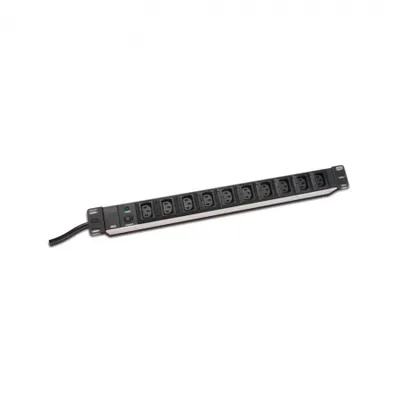 Image de Digitus Barrette 10 prises, 250 V, 50/60 Hz, 10 A, 2 m, Noir, IEC C13