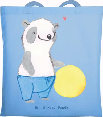 Produktbild von Mr. & Mrs. Panda Jutebeutel Physiotherapeut Herz - Sky Blue - Geschenk, totebag, Laptoptasche, Einkaufstasche, Beutel, Tasche, Einkaufstüte
