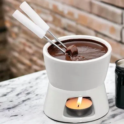 Zdjęcie produktu dla Ceramiczna miska do fondue, biała, 10 x 9 x 6 cm