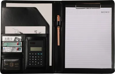 Produktbild von Multifunktionaler Aktenordner, A4-Dokumenten-Zwischenablageordner mit Taschenrechner, Stiftschlitz, Kartenhalter, Portfolio-Ordner mit Dokumentenclip für das Geschäftsbüro