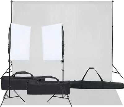 Image de Kit de studio photo avec éclairage et toile de fond