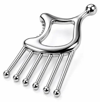 Produktbild von Edelstahl Kopfmassagegerät 3-in-1 Gua Sha Massage Tool für Kopfhaut Gesicht Nacken Entspannung