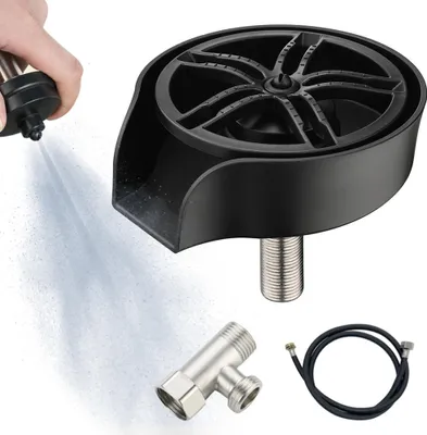 Obrázek produktu pro Automatická myčka sklenic pro kuchyňský dřez, výtok otočný o 360 stupňů, myčka sklenic, vysokotlaký kuchyňský dřezový kohoutek, myčka lahví, čistič, příslušenství pro barový dřezový nástavec