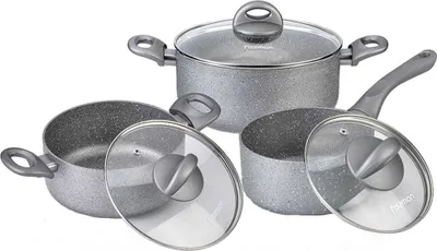 Produktbild von Fissman-Moon Stone Topfset, 6-teilig, Aluminium, grau