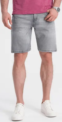 Zdjęcie produktu dla Ombre Clothing Męskie spodenki jeansowe Iwumè szary S