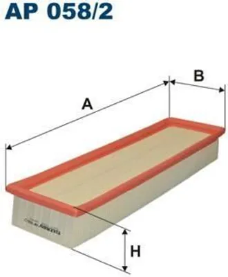 Produktbild von FILTRON Luftfilter Filtereinsatz, 354 mm Länge, 102 mm Breite, 49 mm Höhe, Modell AP058/2