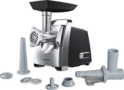 Zdjęcie produktu dla Bosch MFW67450, 700 W, Czarny, Stal nierdzewna, 8 mm, 3,5 kg/min, 8 mm, Stal nierdzewna