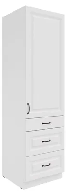 Produktbild von Küchen Hochschrank 60 cm Stilo Weiss Küchenzeile Küchenblock mit Schubladen
