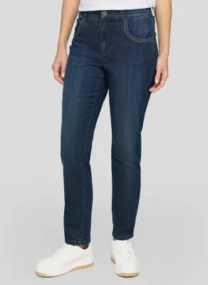 Produktbild von Rabe Damen Hose Dunkelblau Größe 46 mit geradem Beinverlauf und Stretchkomfort