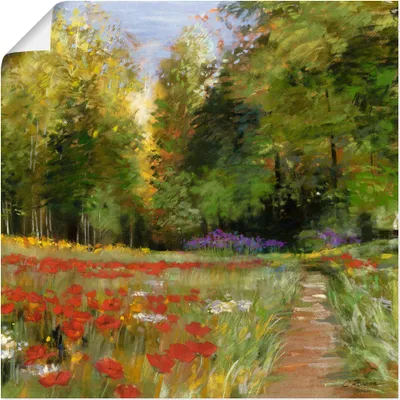 Produktbild von ARTland Poster Blumenfeld Größe: 50x50 cm