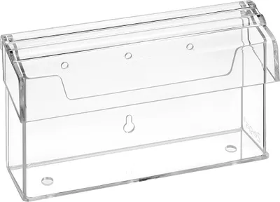 Produktbild von Prospektbox mit Deckel wetterfest / DIN Lang Querformat / zur Wandmontage / Prospekthalter / Aussen / Outdoor / Prospektständer / Flyerbox / Flyerhalter