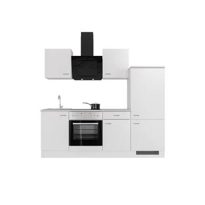 Produktbild von Küchenzeile mit E-Geräten - 220 cm breit - Weiß – Witus