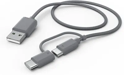 Produktbild von Hama 00187224, 1 m, USB A, Micro-USB A, USB 2.0, Grau