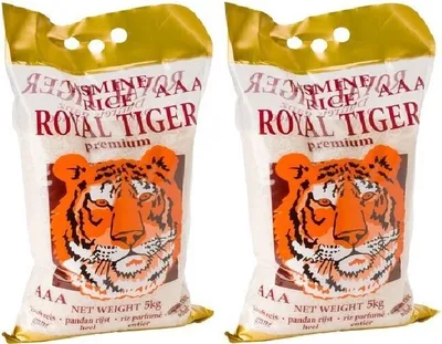 Produktbild von Doppelpack ROYAL TIGER Jasmin Duftreis (2x 5kg) | Jasmin Reis, ganz | Jasmine Rice AAA