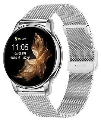Produktbild von Siltcon® Auréa Smartwatch Damen & Herren Silber – AMOLED – Telefonfunktion – Schrittzähler – Herzfrequenz – 5 Armbänder