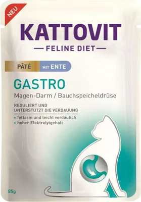 Produktbild von Kattovit Gastro Pate Ente - Frischebeutel Nassfutter 10 x 85 g
