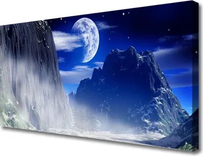 Produktbild von Tulup Leinwand-Bilder 100x50 Wandbild Canvas Kunstdruck Gebirge Nacht Landschaft
