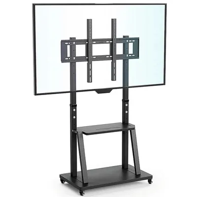 Immagine prodotto di FATIVO Supporto TV con ruote regolabile in altezza, carrello TV universale con ripiano AV per 32–80 pollici, VESA 600×400 mm, fino a 65 kg