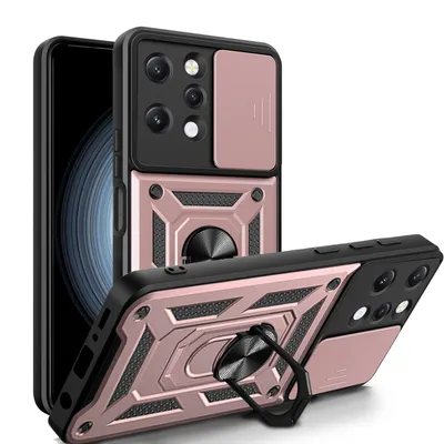 Produktbild von Outdoor Panzer Hülle Xiaomi Redmi 12 Handyhülle mit Kameraschutz Ringhalter Case Rosegold