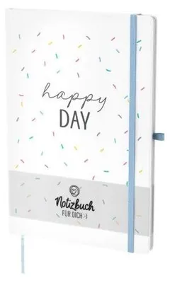 Produktbild von Notizbuch Liebe Wünsche – Happy Day, A5, liniert, 80 g/m², mehrfarbiger Einband