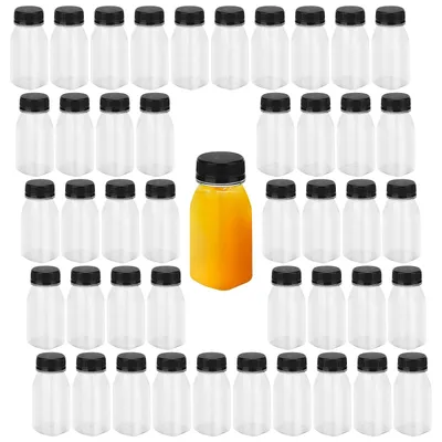 Immagine prodotto di Set di 50 bottiglie di plastica trasparente da 120 ml con tappo