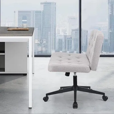 Image de Chaise de bureau ergonomique - Chaise de bureau à dossier haut, avec soutien lombaire réglable, 49,5 cm (P) x 62,5 cm (L) x 92 cm (H)
