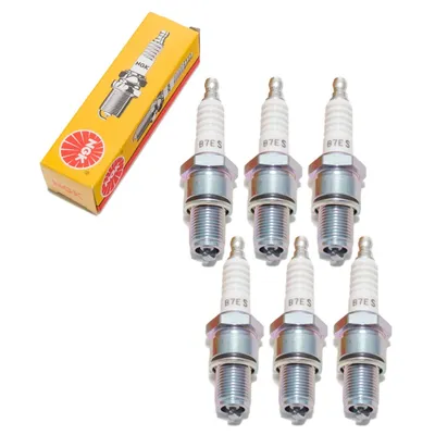 Image de Jeu de bougies d'allumage NGK 6x bougies d'allumage B7ES, filetage long de 19,0mm Ø 14,0mm Hex 20,8mm, écart entre les électrodes 0,75mm, indice thermique 7, 1111 / 2877