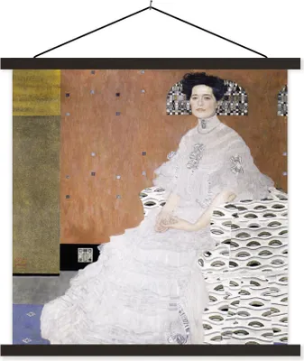Produktbild von MuchoWow® Textilposter Fritza Riedler - Gustav Klimt 40x40 cm mit schwarzem Rahmen - Fotos