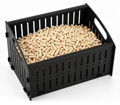 Obrázek produktu pro Vigevee, krbová vložka na pelety, 28 cm, jednokomorová, kovová, včetně lopatky na pelety