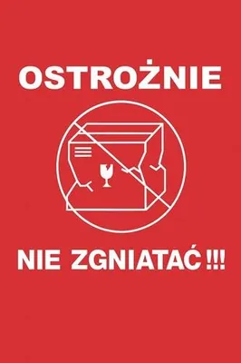 Obrázek produktu pro Pozor, neohýbat samolepka 100x100mm - 100ks