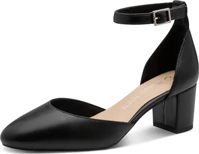 Produktbild von MARCO TOZZI Damen Pumps offene Riemchenpumps mit Blockabsatz 2-24400-46, Größe:37 EU, Farbe:Schwarz