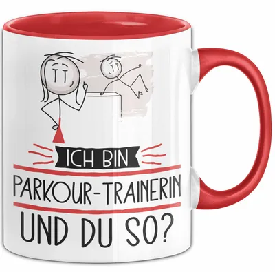 Produktbild von Parkour-Trainerin Tasse Geschenk Ich Bin Parkour-Trainerin Und Du So Geschenkidee Lustiger Spruch Becher (Rot)