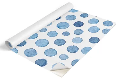 Zdjęcie produktu dla Folia meblowa Tulup – folia samoprzylepna do mebli – folia samoprzylepna 100 x 50 cm – folia meblowa do szaf – folia do mebli – folia meblowa do kuchni – wodoodporna – zmywalna – samoprzylepna – bez pęcherzyków powietrza – niebieskie kropki