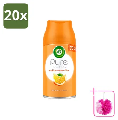 Imagen del producto de 20 unidades de recambios para ambientador automático Air Wick Freshmatic, aroma Mediterráneo, 250 ml. Pack ahorro