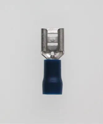 Produktbild von Flachsteckhülsen DIN 46245, Steckgröße 6,3 x 0,8mm isoliert, mit Isolationscrimp Querschnitt 1,5mm² - 2,5mm² blau - 1