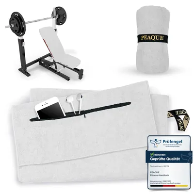 Produktbild von PEAQUE Mikrofaser-Fitness-Handtuch mit Reißverschlusstasche - Fitnessstudio