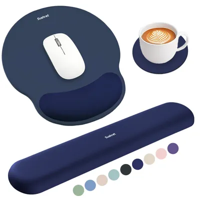 Image de Tapis de souris avec repose-poignet, en mousse à mémoire de forme, 3 en 1, pour le bureau