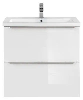 Produktbild von Badmöbel Set 60cm Waschbecken mit Unterschrank Waschtisch Schublade Hängeschrank
