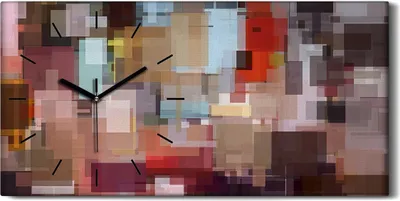 Produktbild von Wandkunst Leinwand Bild Uhr Geräuschlos Kunstdruck 60x30 Abstrakte Kunst - schwarze Hände