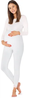 Produktbild von Be Mammy Damen 7/8 Umstandsleggings BE20-262 (Weiß, L)
