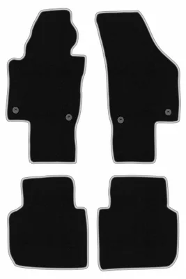 Obrázok produktu pre Velúrové autokoberce pre: Volkswagen Passat B6 / B7 USA 2005-2014 (sedan/kombi) – sada 4 ks, čierno-strieborné, na mieru – Wielganizator CARLUX