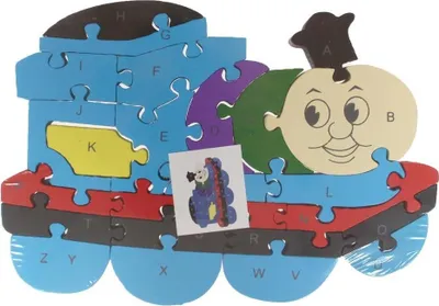 Obrázek produktu pro Dětské vzdělávací dřevěné puzzle - Lokomotiva.