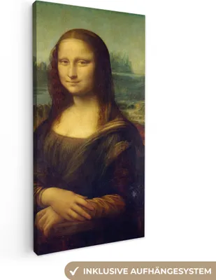 Produktbild von MuchoWow® - Leinwandbilder - Mona Lisa - Leonardo da Vinci, Wandbild, Wanddeko Bilder Wohnzimmer, 20x40 cm
