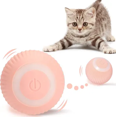 Produktbild von Intelligentes Automatisches Rollende Kugel Katzenspielzeug mit Capnip, Elektrisches interaktives USB Katzenspielzeug zum Trainieren des Indoor Spielens, 4.3.cm, rosa