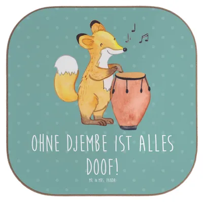 Produktbild von Mr. & Mrs. Panda Untersetzer Quadratisch Djembe Freude - Meeresbrise - Geschenk, Tassen, für Gläser, Musik, Lernen, Glas, Coaster, Leidenschaft, Instrument, Rhythmus