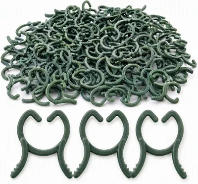 Produktbild von Pflanzenclips dunkelgrün, 100 Stück, wetterbeständig, für Kletterpflanzen