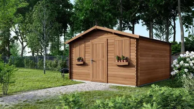 Immagine prodotto di Casetta da giardino in legno - 16m2 - 4x4m - impregnata - 28mm - colore: marrone