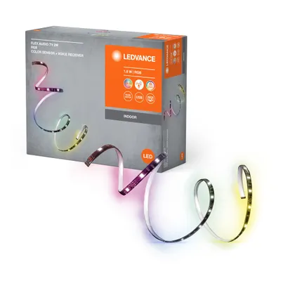 Immagine prodotto di LEDVANCE FLEX AUDIOTV 2M striscia LED RGB, bianca, 3,7W, 50lm, ricevitore audio integrato, sensore di colore, lunga durata, facile installazione, con connessione USB, autoadesiva, classe di protezione IP20